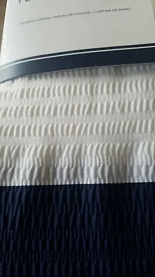 Tommy Hilfiger Shower Curtain Cabana Stripe Standard 72  Navy Blue • $35