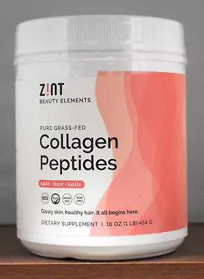 Zint Beauty Elements Pure Grass-Fed Collagen Peptides 16 Oz (454 G) Skin Hair • $26.98