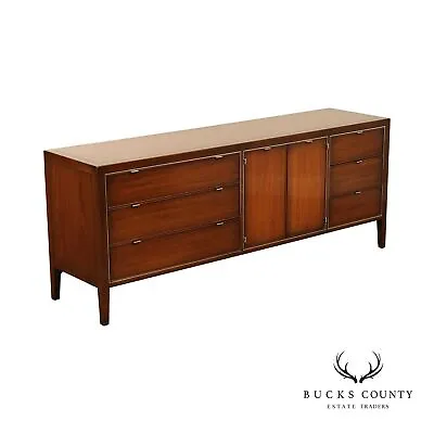 Drexel Mid Century Modern 'Viewpoint' Walnut Long Dresser • $1695