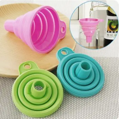 2 Pcs Mini Foldable Funnel Silicone Collapsible Funnel Folding Kitchen Funnels • $2.09