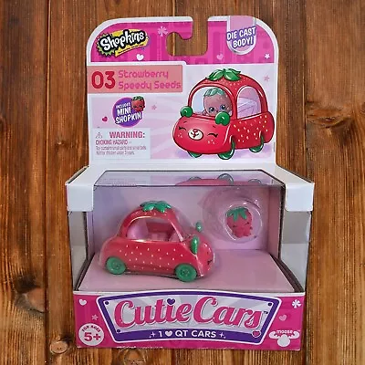 Moose Toys Shopkins Cutie Cars #03 Strawberry Speedy Seeds + Mini Figure Red New • $13