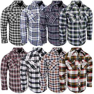 Plaid Flannel Shirt Snap Up Western Style Mens Flap Chest Pockets With Pen Slot! • $20.95