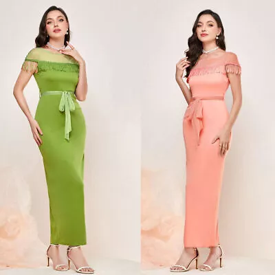 Evening Women Maxi Dress Bodycon Cocktail Party Formal Prom Dresses Gown Ladies • £25.16