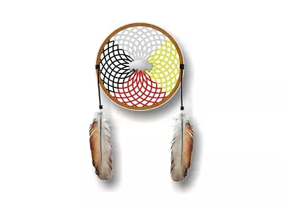 Medicine Wheel DREAMCATCHER With Feathers Vinyl Decal Native Pride Sticker • $6.48