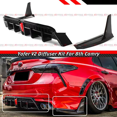 $269.99 • Buy For 2018-2023 Camry SE XSE Yofer V2 LED Rear Bumper Diffuser + Corner Extension