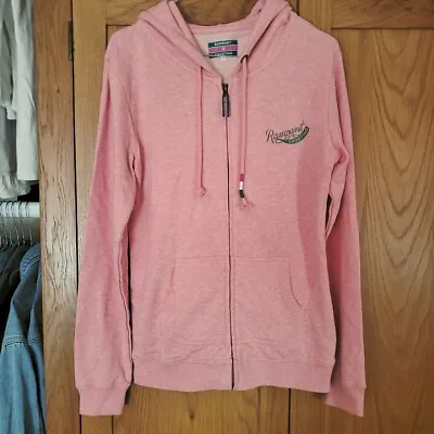 Rampant Sporting Salmon Peach Pink Zip Up Hoodie Hooded Jacket Size 8 Small • £11.99