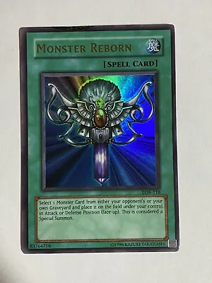 Yugioh Monster Reborn LOB-118 Ultra Rare Unlimited Lightly Played • $14.99