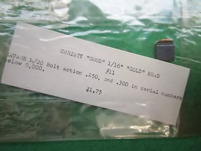 Christy GOOD GOLD No. 11 Front Rifle Sight For SAVAGE Model 20 New Old Stock • $4