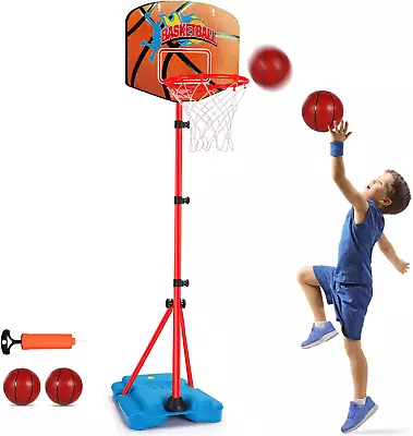 Toddler Basketball Hoop Stand Adjustable Height 2.5 Ft -6.2 Ft Mini Indoor Baske • $58.99