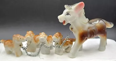 Vintage Donkey With 4 Babies On A Chain MCM Kitsch Japan • $19.99