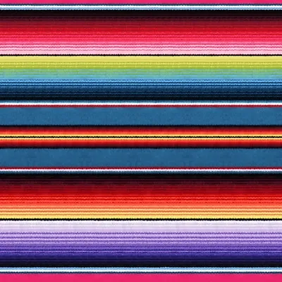 Fabric Mexican Sombrero Serape Fiesta Stripe Cotton ELIZABETH 1/4 Yard 263-BLU • $3.99