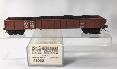 N Scale  MTL/Kadee #48060 SANTA FE 50' Drop End Gondola With Coal Load  ATSF • $14