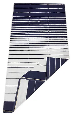 Beach Towel Stripes Multi Blue White Gold Nautical Lines Jumbo Bath Sheet Cotton • £14.99