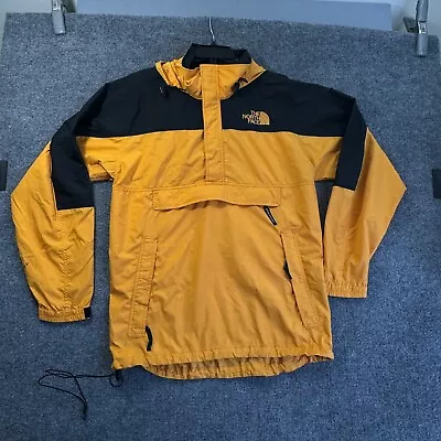 Vintage The North Face Anorak 1/4 Pullover Ski Jacket Large Jacket Yellow Black • $42.32