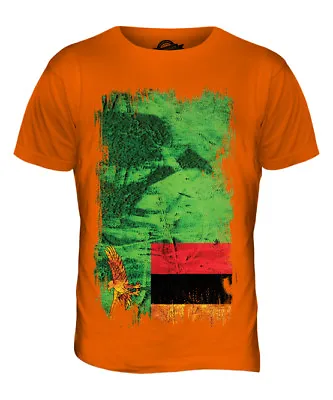 Zambia Grunge Flag Mens T-shirt Tee Top Zambian Shirt Football Jersey Gift • $32