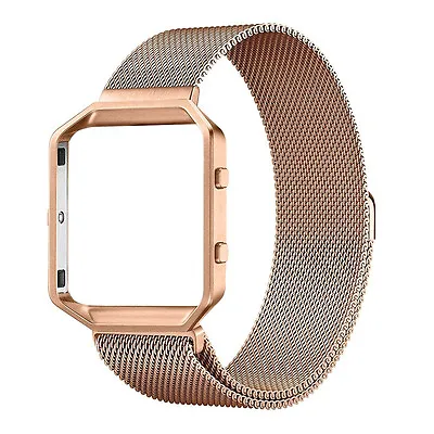 $26.31 • Buy Magnetic Milanese Loop Stainless Steel Watch Band Strap + Frame For Fitbit Blaze