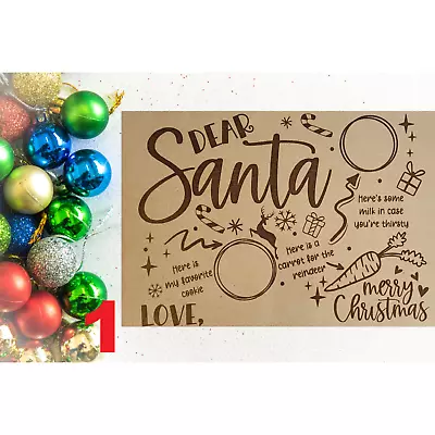 Personalised Christmas Santa Treat Engraved Boards Cookie Carrot Wood 33x22CM • $25
