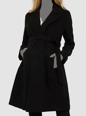 $130 Motherhood Maternity Women's Black Maternity Wrap Coat Jacket Size S • $41.98