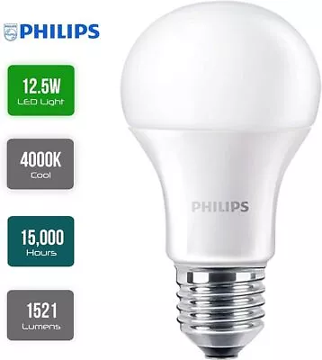 Led Gls Light Bulbs 100w Cool White Es/e27 Screw Frosted 4000k Non-dim Philips • £11.49