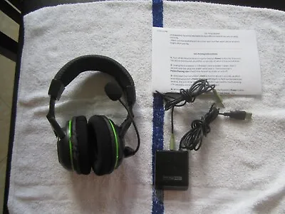 Turtle Beach EarForce X32 Blk Green Headband Headset W/TRANSMITR Xbox360 - WORKS • $19.31