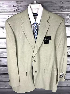 NEW Vintage David Taylor Light Green Blazer Jacket Mens 42L Linen Blend • $39.99