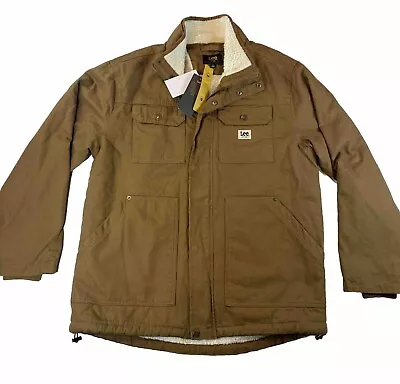 Lee Sherpa Lined Canvas Field Men’s Jacket- Tobacco  - Size Medium Barn Jacket • $44.99