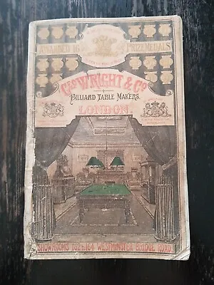 £49.99 • Buy George Wright And Co Billiard Table Makers London Advertising Book Circa 1890s