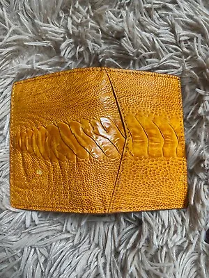 Tan Brown Ostrich Leather Credit Card Holder DOUBLE SIDE (any Colors) • $98.99