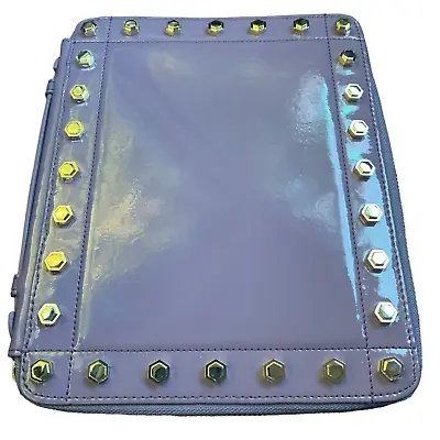 $44.95 • Buy Z Spoke By Zac Posen GET HAPPY Ipad Case Purple Patent Leather Amethyst Studded