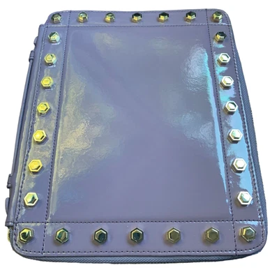 $44.95 • Buy Z Spoke By Zac Posen GET HAPPY Ipad Case Purple Patent Leather Amethyst Studded
