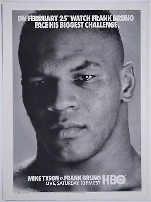 Mike Tyson Vs Frank Bruno Vintage 1989 HBO Boxing Original Print Ad-8.5 X 11  • $6.95