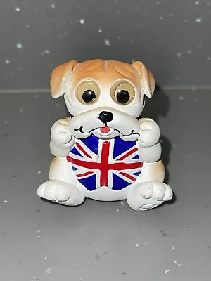 English Bulldog EPL English Premier League Football Union Jack Cake Topper Toy • £15