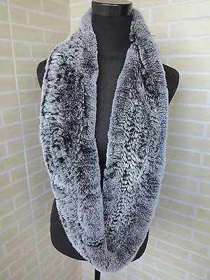 Gray100% Real Rex Rabbit Furf Scarf/ Fur Collar Warmful & Fastion Wrap  • $34