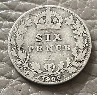 1902 Edward Vii Sixpence Coin - Ref 392 • £3.20