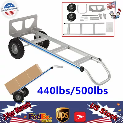 Hand Truck Dolly Horizontal Loop Handle Heavy Duty Aluminum Cart W/ Rubber Wheel • $90