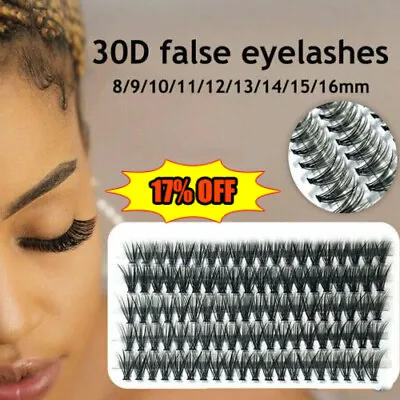 £1.19 • Buy 100 Clusters Mink Eyelashes False Eyelashes Natural Individual Lashes Thick UK