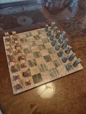 Marble Chess Board Set  13 1/2  X 13 1/2   • $44.97