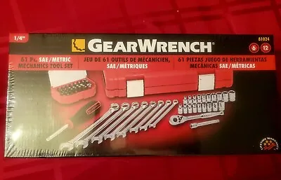 New Gearwrench 61 Piece Sae/metric Mechanics Tool Set 81024.         $56.00 • $56