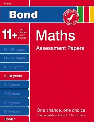 Bond Maths Assessment Papers 9-10 Years Book 1 By Andrew Baines Paperback Book • £3.50