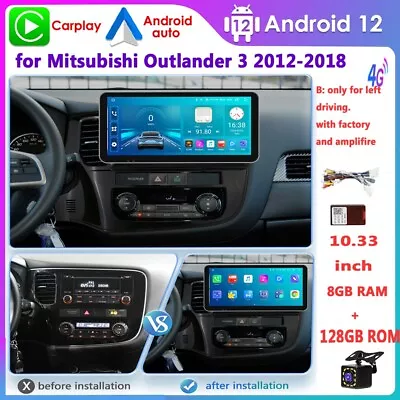 For 12-18 Mitsubishi Outlander Xl 2 Stereo Radio 10.3'' Android 12 Head Unit GPS • $329.95