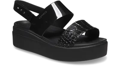 Crocs Brooklyn Croco Shine Low Wedge • $39.99