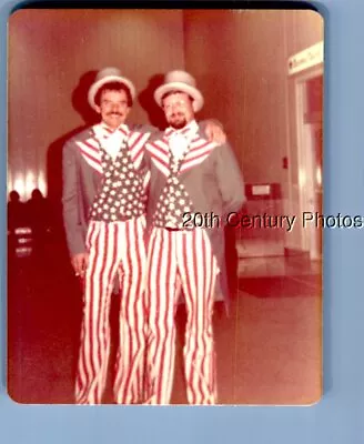 Found Color Photo K+3506 Men Posed In Uncle Sam Costumes • $3.98
