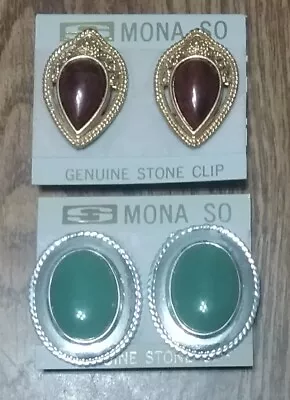 PAIR Of MONA SO Clip On Earrings 1990's • $11.99