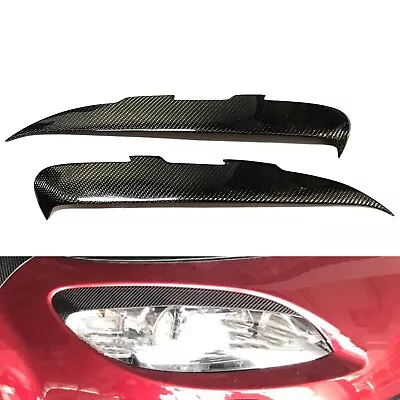 2pcs Real Carbon Fiber Headlight Eyelid Eyebrow Trim Cover For Mazda MX-5 Miata • $39.81