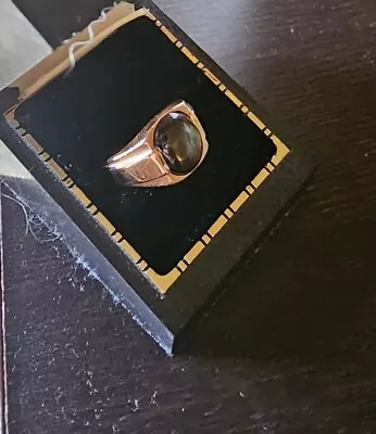 VINTAGE 14K Rose Gold Men's 8.5+ Ring W/ Beautiful Black Sapphire! Weighs 9.3g! • $594.20