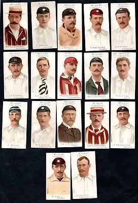 £90 • Buy Wills's Cricketers (without Vignettes) 1901 Seventeen Cards