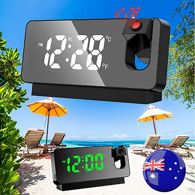 AU Digital Smart Alarm Clock Projection Temperature Time Projector LCD Display • $28.99