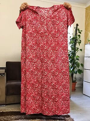 Womens Pure Cotton Summer Kaftan Maternity Maxi Dress Gown Plus Size 22 24 26 • £22