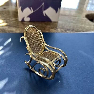 Brass  Metal Rocking Chair Miniature Doll House Decor Very Fast Ship. • $9