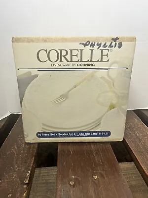 Vintage Corelle Livingware By Corning Sea And Sand 16 Piece Set NOS 1989 • $69.99